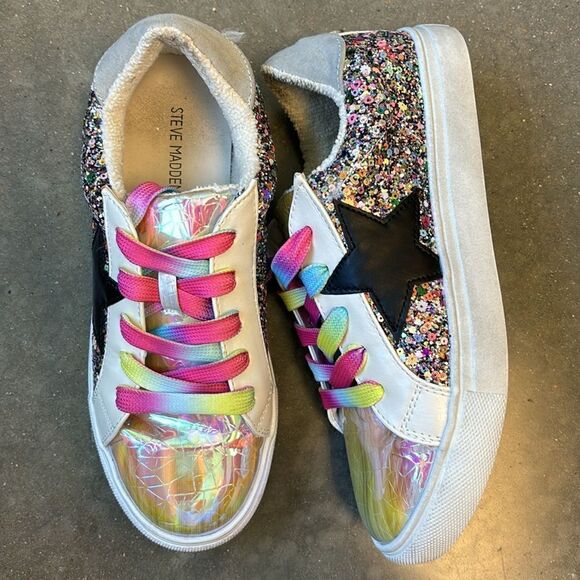 Steve Madden sneakers girls 4 glitter star - Picture 1 of 13